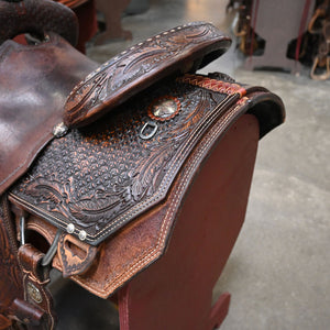 15" USED DOUBLE J ROPING SADDLE