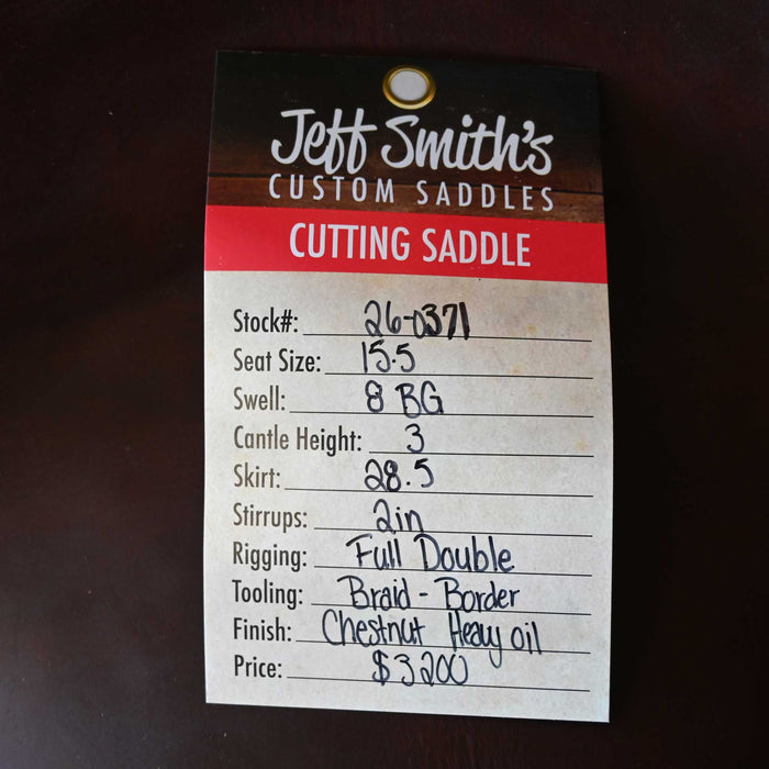 15.5" JEFF SMITH BEAU GALYEAN CUTTING SADDLE Saddles - New Jeff Smith