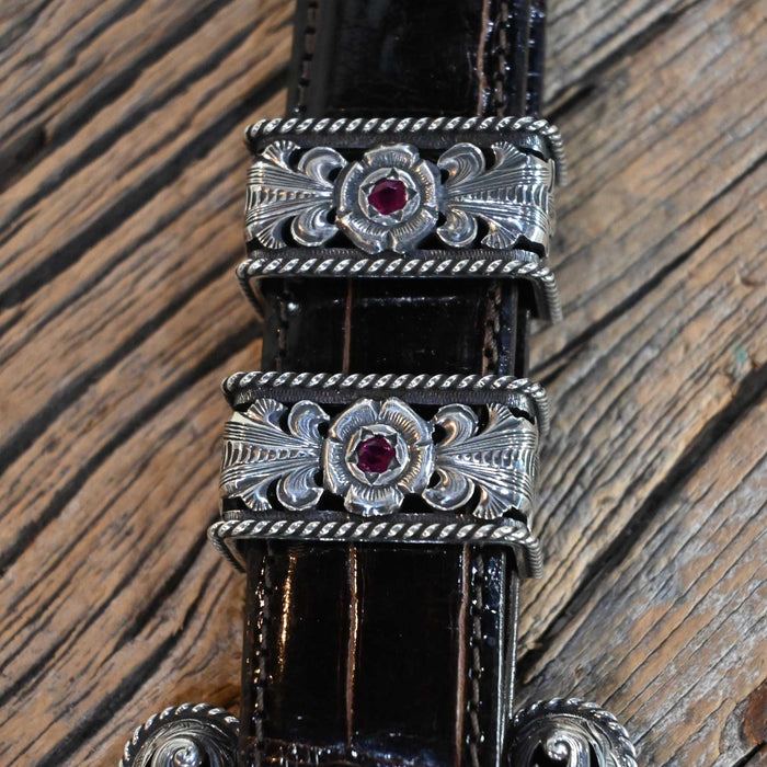 Harry Hudson Filigree 4pc. Belt Buckle Set w/Rubies Collectibles Harry Hudson