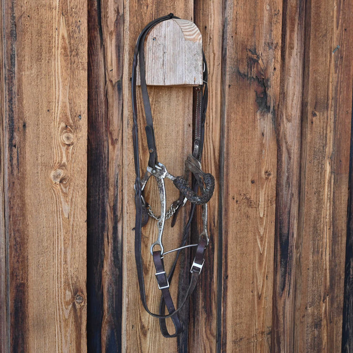 Mechanical Hackamore Bridle Rig w/Slip Ear Headstall Sale Barn misc