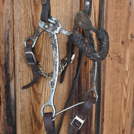 Mechanical Hackamore Bridle Rig w/Slip Ear Headstall Sale Barn misc