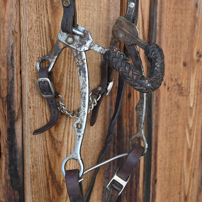 Mechanical Hackamore Bridle Rig w/Slip Ear Headstall Sale Barn misc