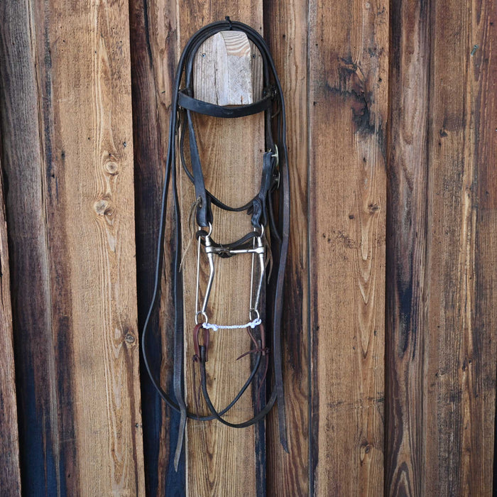 Smooth Snaffle Bridle Rig w/Browband Headstall Sale Barn misc