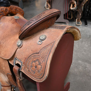 15" USED THREE FORKS ROPING SADDLE Saddles Three Forks Saddlery