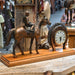 Vintage Race Horse & Jockey w/a Champion Horseshoe Flowers Clock Collectibles Vintage