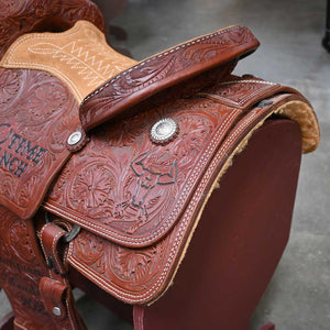 14.5" USED CORRIENTE TEAM ROPING SADDLE Saddles Corriente