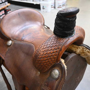 16.5" USED COATS ROPING SADDLE Saddles Coats Saddlery   