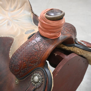15" USED ALLEN RANCH ROPING SADDLE Saddles - Used Allen Ranch Saddle Shop