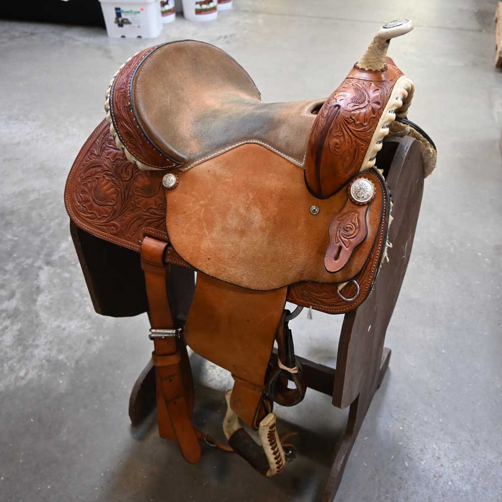 13.5" USED HEREFORD BARREL SADDLE Saddles Hereford Brand Tex Tan   