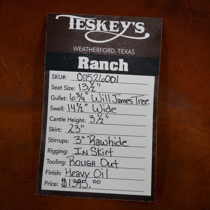 13.5" TESKEY'S STRIP DOWN RANCH SADDLE Saddles - New Teskey's Saddlery