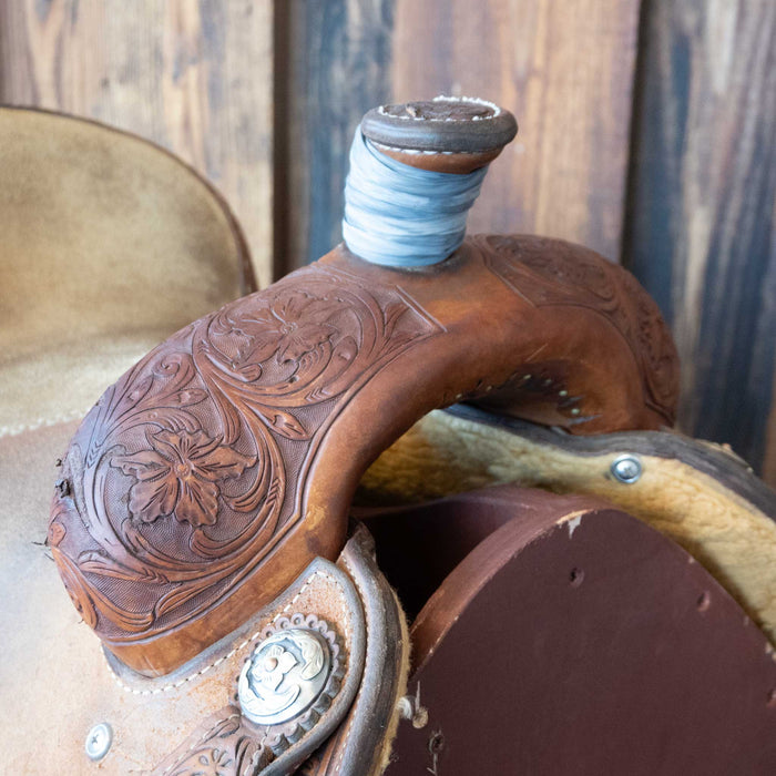 14" USED CACTUS CALF ROPING SADDLE