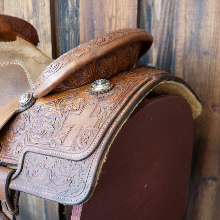 14" USED CACTUS CALF ROPING SADDLE