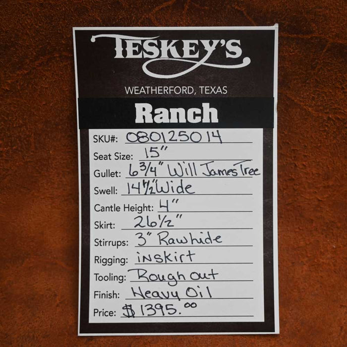 15" TESKEY'S STRIP DOWN RANCH SADDLE Saddles - New Teskey's Saddlery
