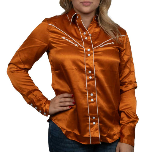 Cruel Denim Women's Satin Western Pearl Snap Shirt WOMEN - Clothing - Tops - Long Sleeved Cruel Denim