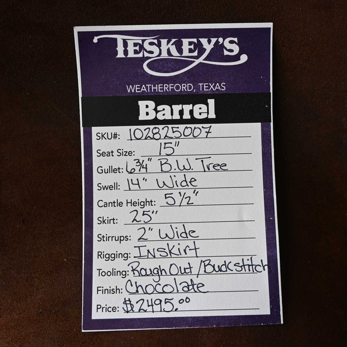15" TESKEY'S BARREL SADDLE