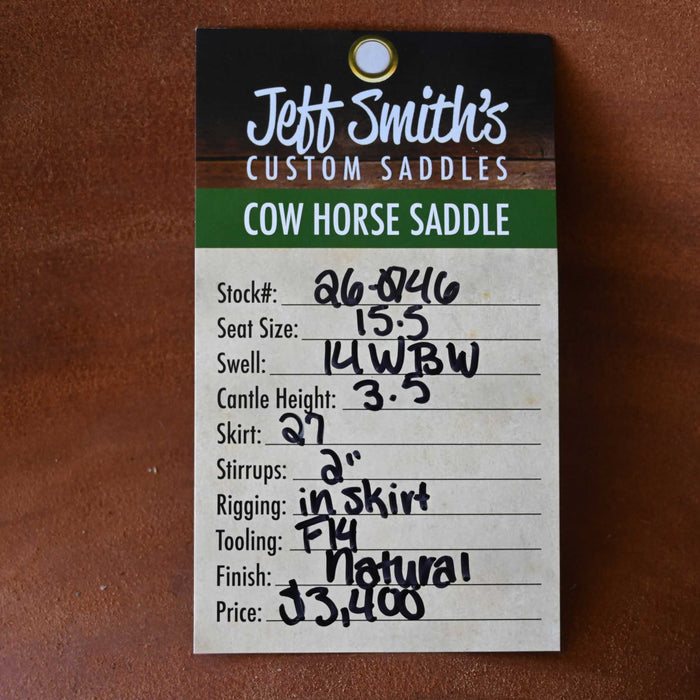 15.5" JEFF SMITH BUSTER WELCH COW HORSE SADDLE