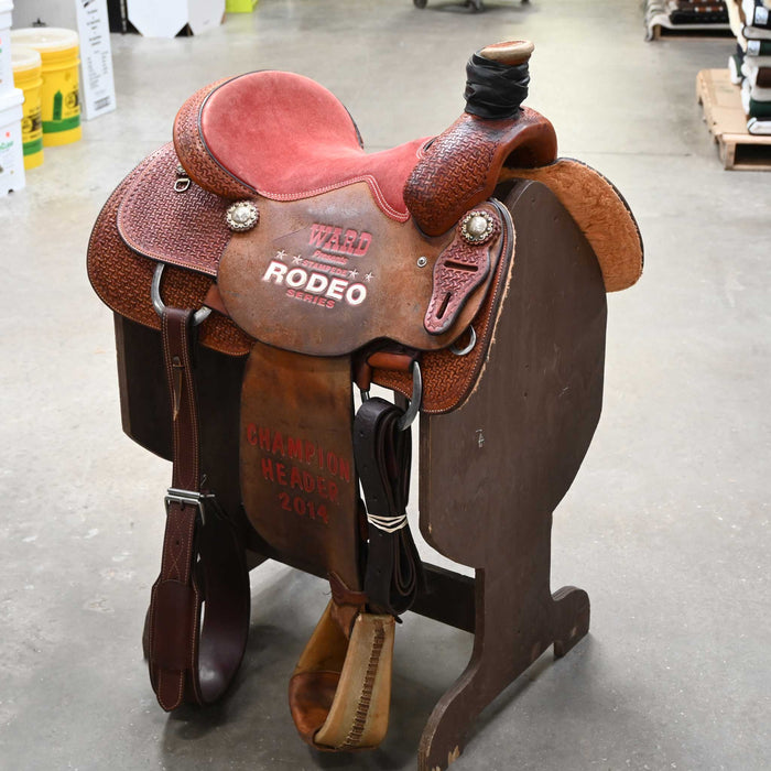 15" USED OXBOW TEAM ROPING SADDLE