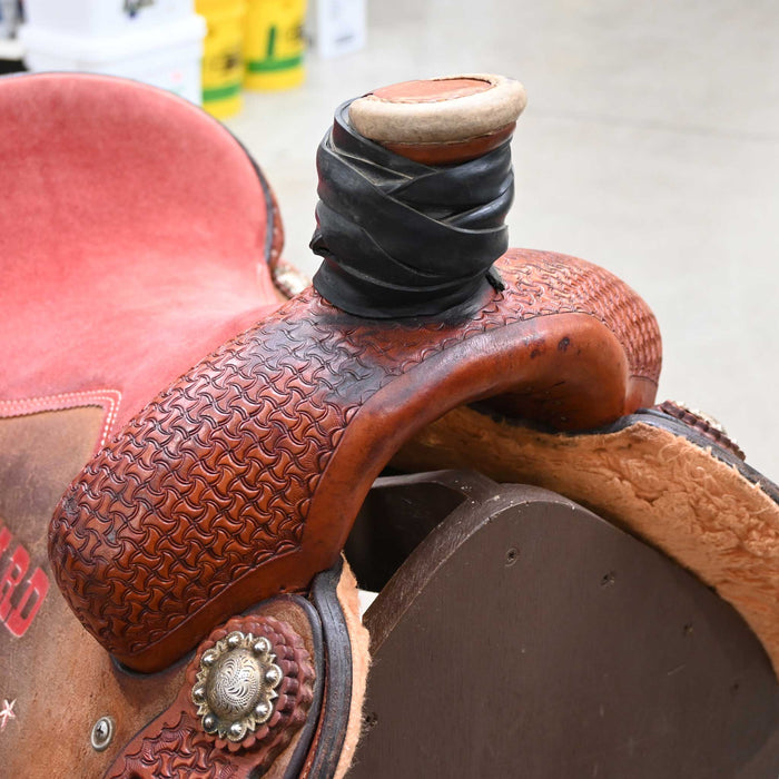 15" USED OXBOW TEAM ROPING SADDLE