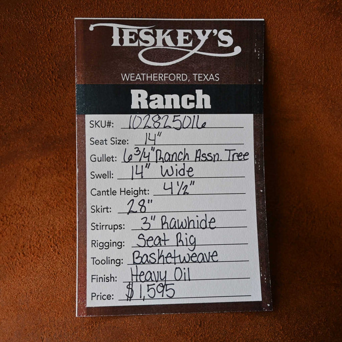14" TESKEY'S RANCH ASSOCIATION SADDLE