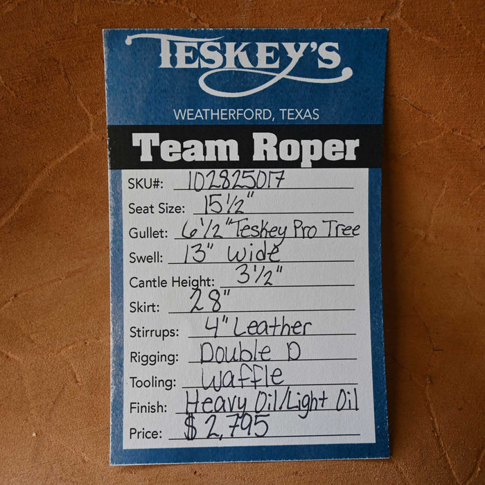 15.5 PATRICK SMITH TEAM ROPING SADDLE