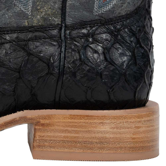 R. Watson Men's Black Matte Pirarucu Boot MEN - Footwear - Exotic Western Boots R Watson