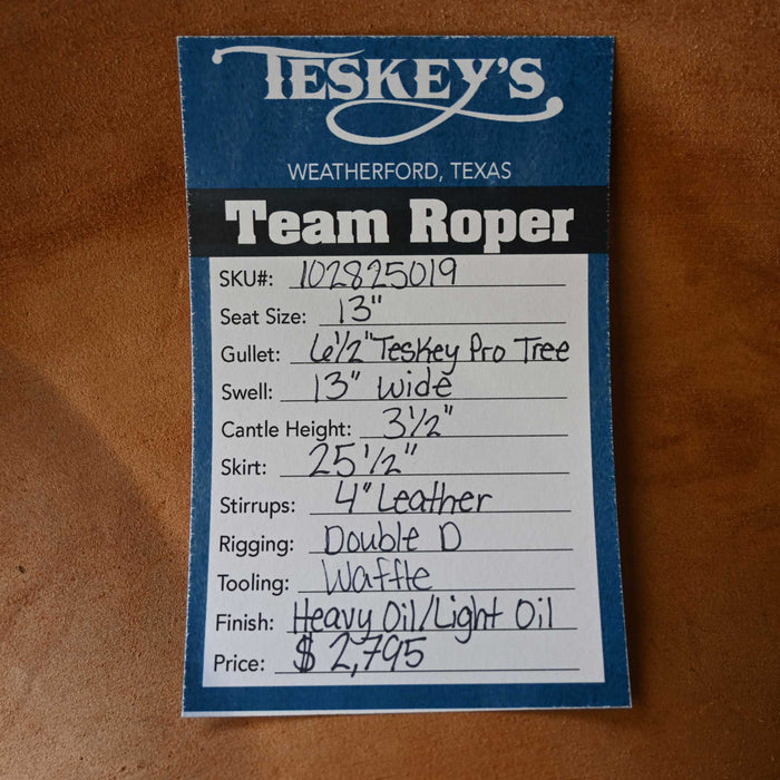 13" PATRICK SMITH TEAM ROPING SADDLE