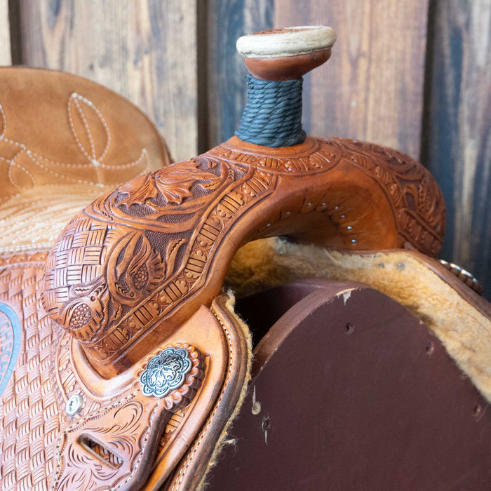 15" USED TESKEY'S TEAM ROPING SADDLE