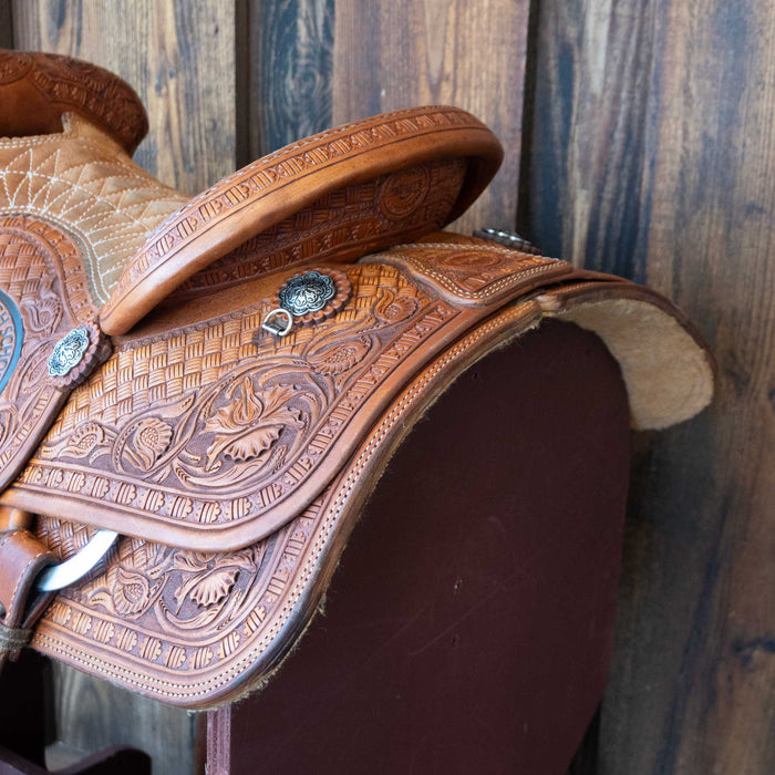 15" USED TESKEY'S TEAM ROPING SADDLE