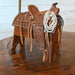 John H. Kittleson Tooled Leather Mini Saddle Lamp Collectibles John H. Kittleson