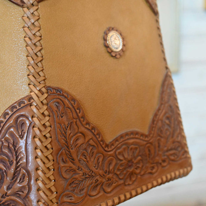 John H. Kittleson Tooled Leather Mini Saddle Lamp Collectibles John H. Kittleson