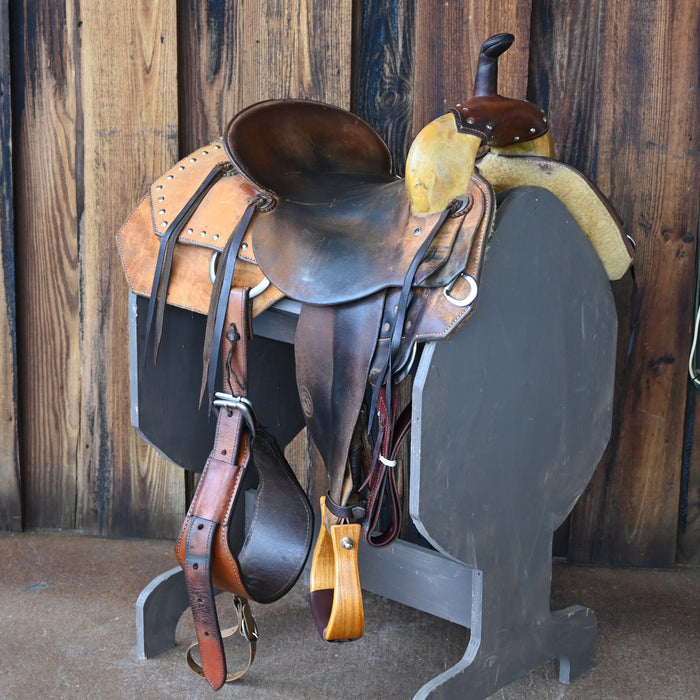 14.5" USED ROO HIDE BARREL SADDLE Saddles - Used ROO HIDE