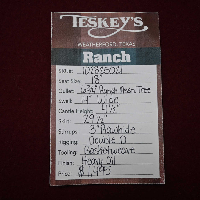 18" TESKEY'S RANCH ASSOCIATION SADDLE