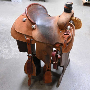 14.5" USED TESKEY'S ROPING SADDLE Saddles TESKEY'S SADDLERY LLC   