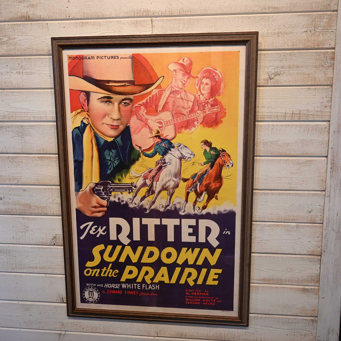 Original "Sundown on the Prairie" Movie Poster Printed in the USA Collectibles MISC