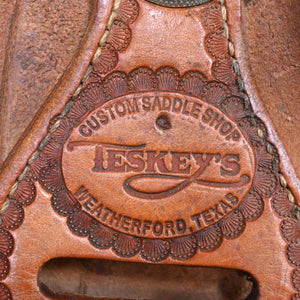 14.5" USED TESKEY'S ROPING SADDLE Saddles TESKEY'S SADDLERY LLC   