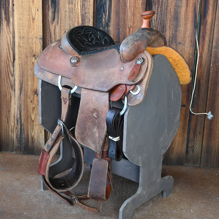 14.5" USED JEFF SMITH TEAM ROPING SADDLE Saddles - Used Jeff Smith