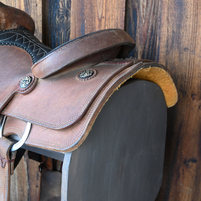 14.5" USED JEFF SMITH TEAM ROPING SADDLE Saddles - Used Jeff Smith