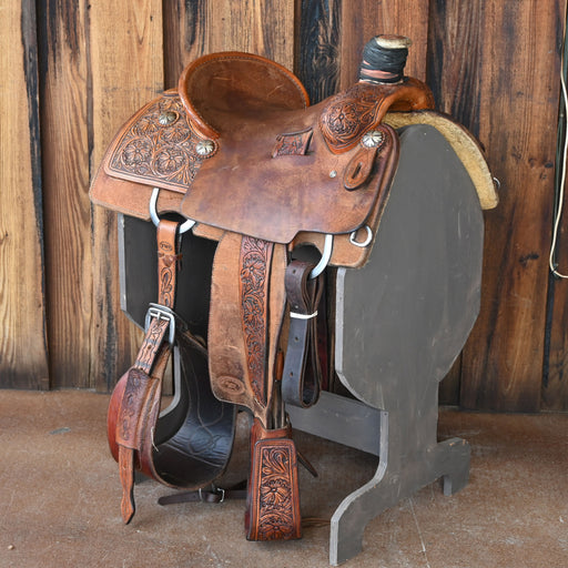 14.5" USED TRENT WARD PLATINUM SERIES TEAM ROPING SADDLE Saddles - Used Trent Ward