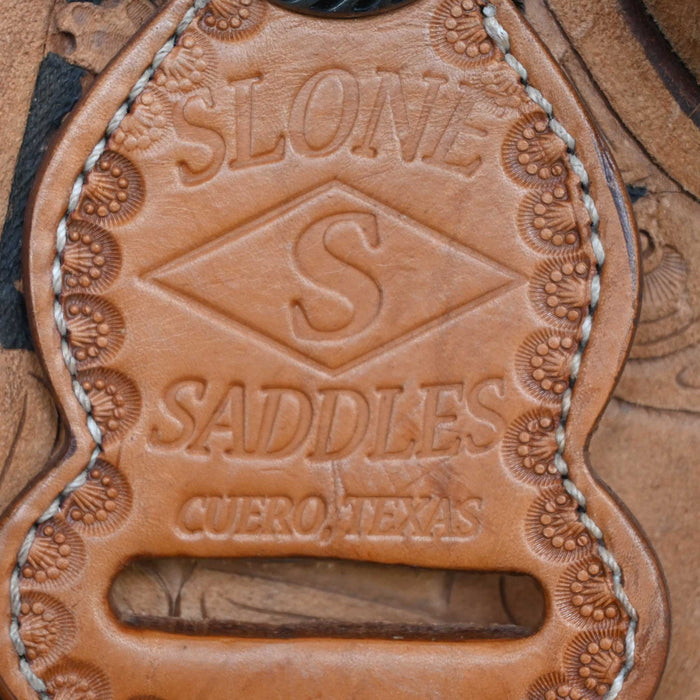 13.5" USED SLONE S TEAM ROPING SADDLE