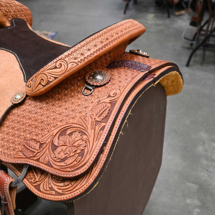 14.5" USED SLONE S TEAM ROPING SADDLE