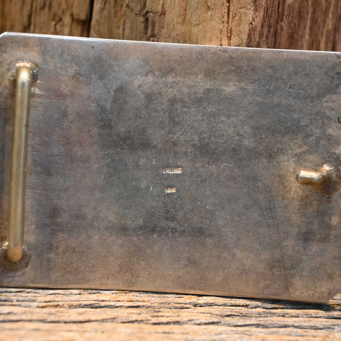 1940's Srour Sterling Silver & 10k Gold Belt Buckle Collectibles Srour