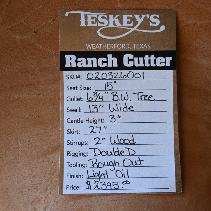 15" TESKEY'S RANCH CUTTER SADDLE