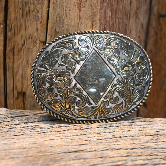 Vintage San Carlos Sterling Silver & 22k Gold Belt Buckle Collectibles San Carlos