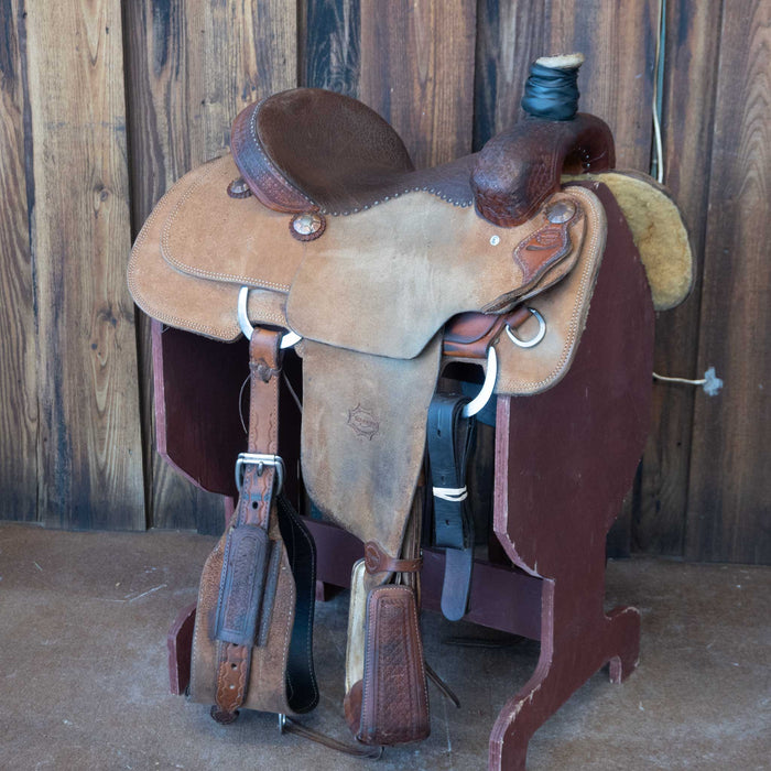 14.5" USED TESKEY'S TEAM ROPING SADDLE