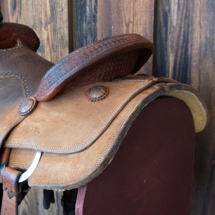 14.5" USED TESKEY'S TEAM ROPING SADDLE