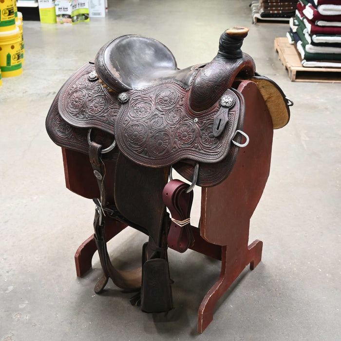 14" USED CACTUS TEAM ROPING SADDLE