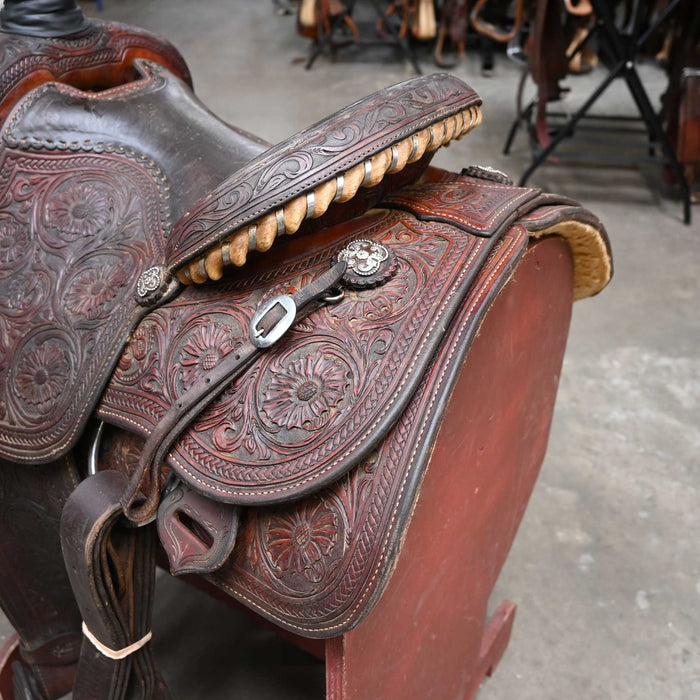 14" USED CACTUS TEAM ROPING SADDLE