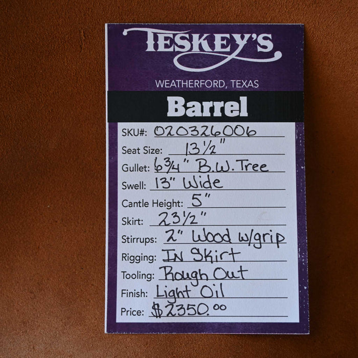 13.5" TESKEY'S BARREL SADDLE