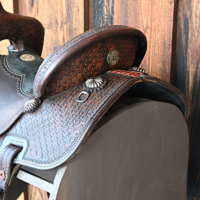 13" USED DOUBLE J PRO BARREL SADDLE
