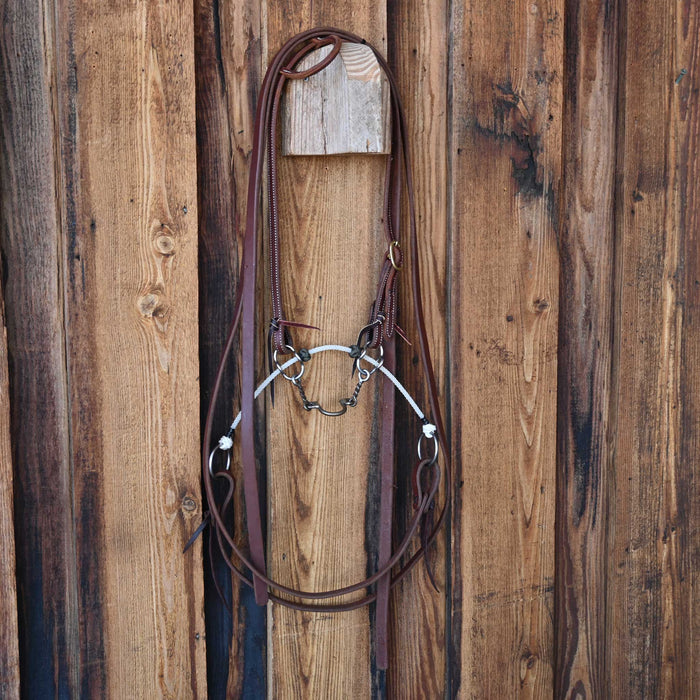 Twisted Wire Loose Port Sliding Gag Combo Bridle Rig w/Single Ear Headstall